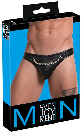 Svenjoyment Herren Riostring Lederimitat Schwarz