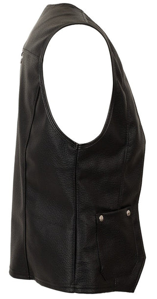 Svenjoyment Herren Weste Biker-Style Schwarz
