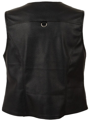 Svenjoyment Herren Weste Biker-Style Schwarz