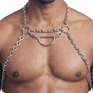 Svenjoyment Herren Ketten-Brustharness Silber