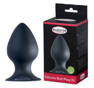 MALESATION Silicone Analplug XL Ergonomisch Konisch für Training Schwarz