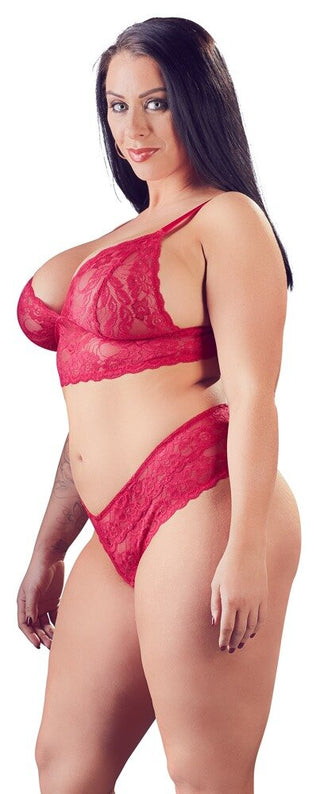 Plus-size bra and thong open