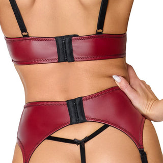 Cottelli LINGERIE Damen Straps-Set Dunkelrot/Schwarz