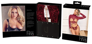 Abierta Fina Damen Ouvert-Set Dunkelrot
