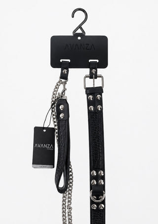 AVANZA FEROS Croc-Embossed Halsband und Leine Black
