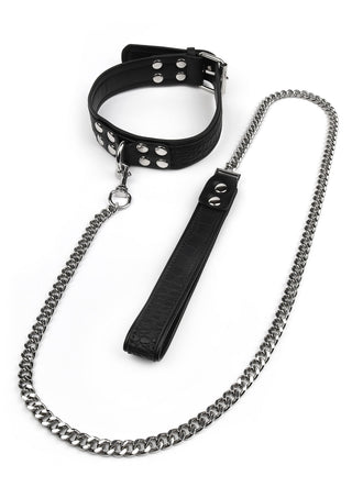 AVANZA FEROS Croc-Embossed Halsband und Leine Black