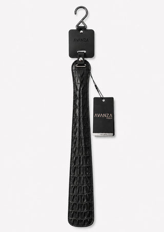 AVANZA FEROS Croc-Embossed Paddle Klatsche Schwarz
