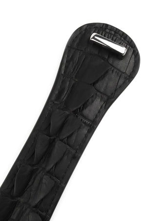 AVANZA FEROS Croc-Embossed Paddle Klatsche Schwarz