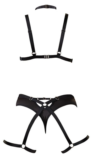 Cottelli LINGERIE Harness Set Bondage-Look Schwarz S-L