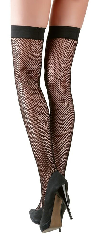 Black hold-up fishnet stockings