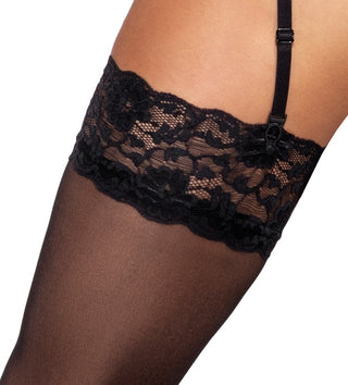 Cottelli LEGWEAR Damen Straps-Strümpfe Schwarz