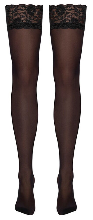 Cottelli LEGWEAR Damen Straps-Strümpfe Schwarz