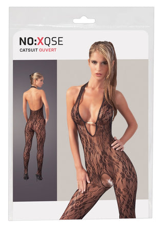 NO:XQSE Damen Catsuit Netz Schwarz