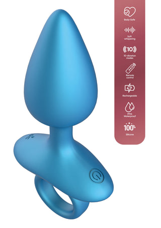 Vibrierender Analplug mit Fernbedienung, Silikon, 10 Vibrationsmodi