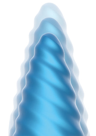 Ribbed Anal Plug mit Fernbedienung, 10 Vibrationsmodi, Blau