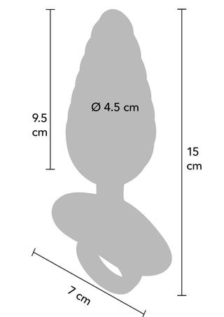Ribbed Anal Plug mit Fernbedienung, 10 Vibrationsmodi, Blau