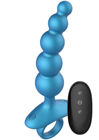 Conbridge Technology 5-Kugel-Anal-Plug mit Vibration und Fernbedienung, Blau