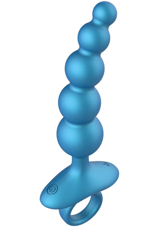 Conbridge Technology 5-Kugel-Anal-Plug mit Vibration und Fernbedienung, Blau