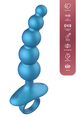 Conbridge Technology 5-Kugel-Anal-Plug mit Vibration und Fernbedienung, Blau