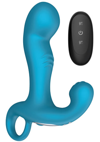 P-Spot Konischer Vibrations-Analplug mit Fernbedienung Blau
