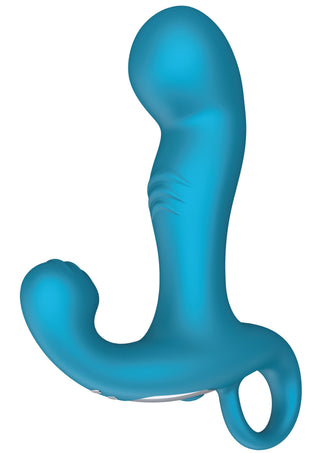 P-Spot Konischer Vibrations-Analplug mit Fernbedienung Blau