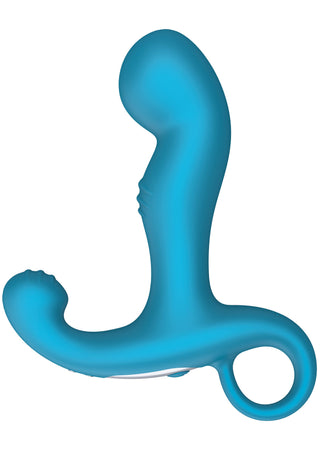P-Spot Konischer Vibrations-Analplug mit Fernbedienung Blau