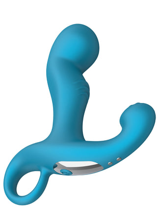 P-Spot Konischer Vibrations-Analplug mit Fernbedienung Blau