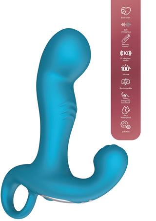 P-Spot Konischer Vibrations-Analplug mit Fernbedienung Blau