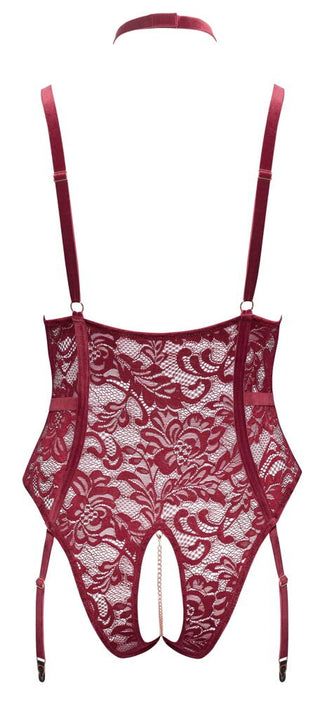 Cottelli CURVES Damen Straps-Body Ouvert Dunkelrot