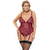 Cottelli CURVES Damen Straps-Body Ouvert Dunkelrot