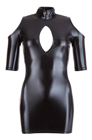 Wetlook mini dress off shoulder