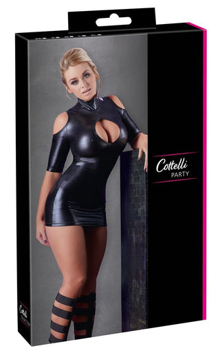 Wetlook-Minikleid schulterfrei