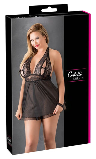 Babydoll mit Neckholder und geschlitzten Cups