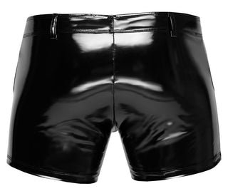 Men's patent leather pants with zipper