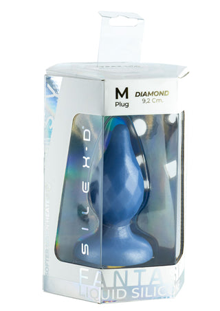 Silexd Fantasy Diamond Butt Plug, Facettiertes Design, Blau