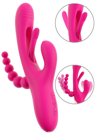 Sweet Smile Triple Vibe With Flicking Tongue Pink Wiederaufladbar