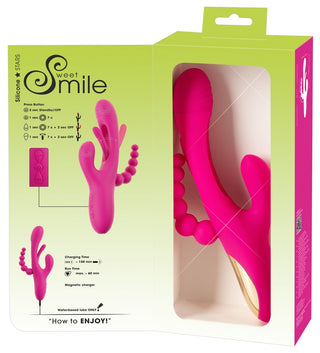 Sweet Smile Triple Vibe With Flicking Tongue Pink Wiederaufladbar