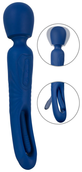 Sweet Smile 2in1 Wand With Flicking Tongue Blau Wiederaufladbar