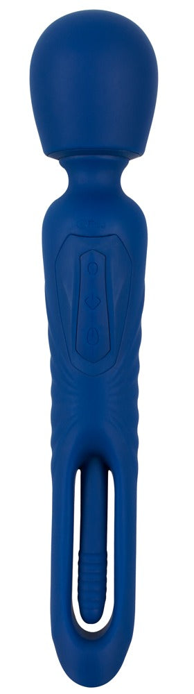 Sweet Smile 2in1 Wand With Flicking Tongue Blau Wiederaufladbar
