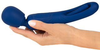 Sweet Smile 2in1 Wand With Flicking Tongue Blau Wiederaufladbar
