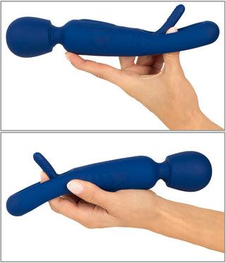 Sweet Smile 2in1 Wand With Flicking Tongue Blau Wiederaufladbar
