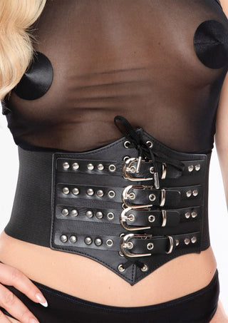 Happy Diva Buckled Front Waist Cincher, Elastischer Taillengürtel