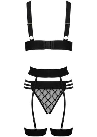 Kotek THP105 3-Teiliges Dessous-Set mit Mesh-Diamantmuster