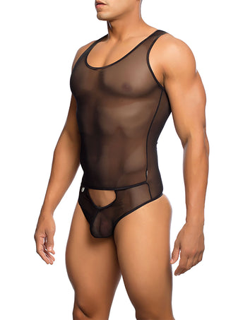 MOB Eroticwear Herren Sexy Durchsichtiger Mesh Spandex Body