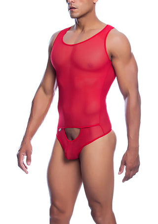 MOB Eroticwear Herren Sexy Durchsichtiger Mesh Spandex Body