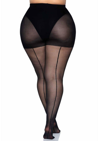 Leg Avenue Plus Backseam Pantyhose Schwarz