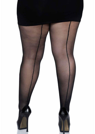 Leg Avenue Plus Backseam Pantyhose Schwarz