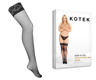 Kotek H036 Fishnet hold ups halterlose strümpfe black