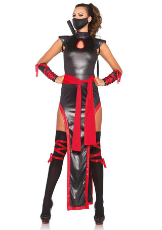 Leg Avenue Damen Shadow Ninja Kostüm Kleid Schwarz