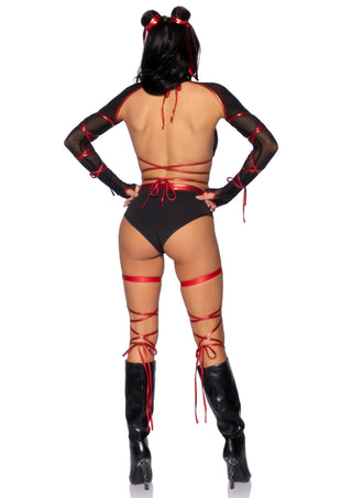 Leg Avenue Damen Lethal Ninja Kostüm Set Schwarz